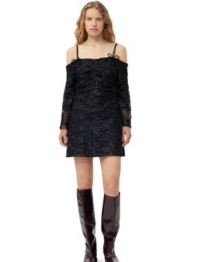 NWT Ganni Ribbon Tulle Mini Dress